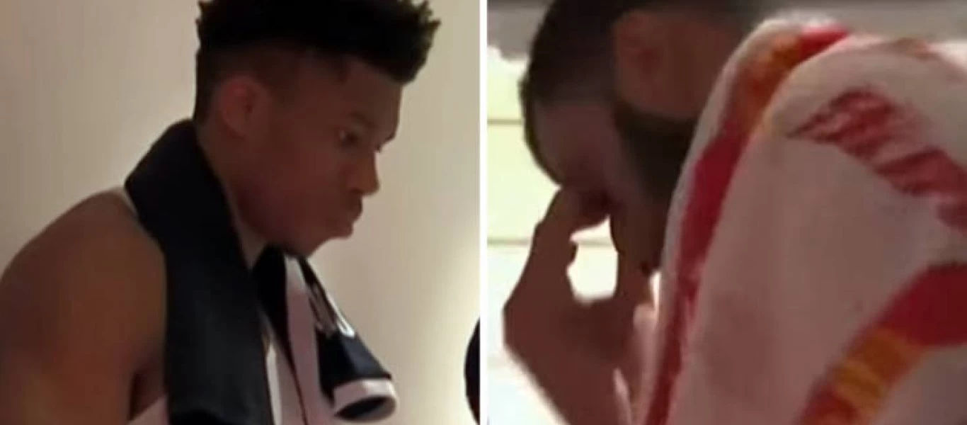 Ελλάδα- Τσεχία: Μπουρούσης και Αντετοκούμπο απαρηγόρητοι στα αποδυτήρια (βίντεο)